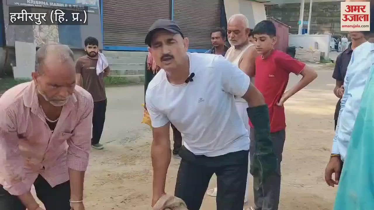 Hamirpur 12 feet long python rescued in Junglebari it had hunted a jackal