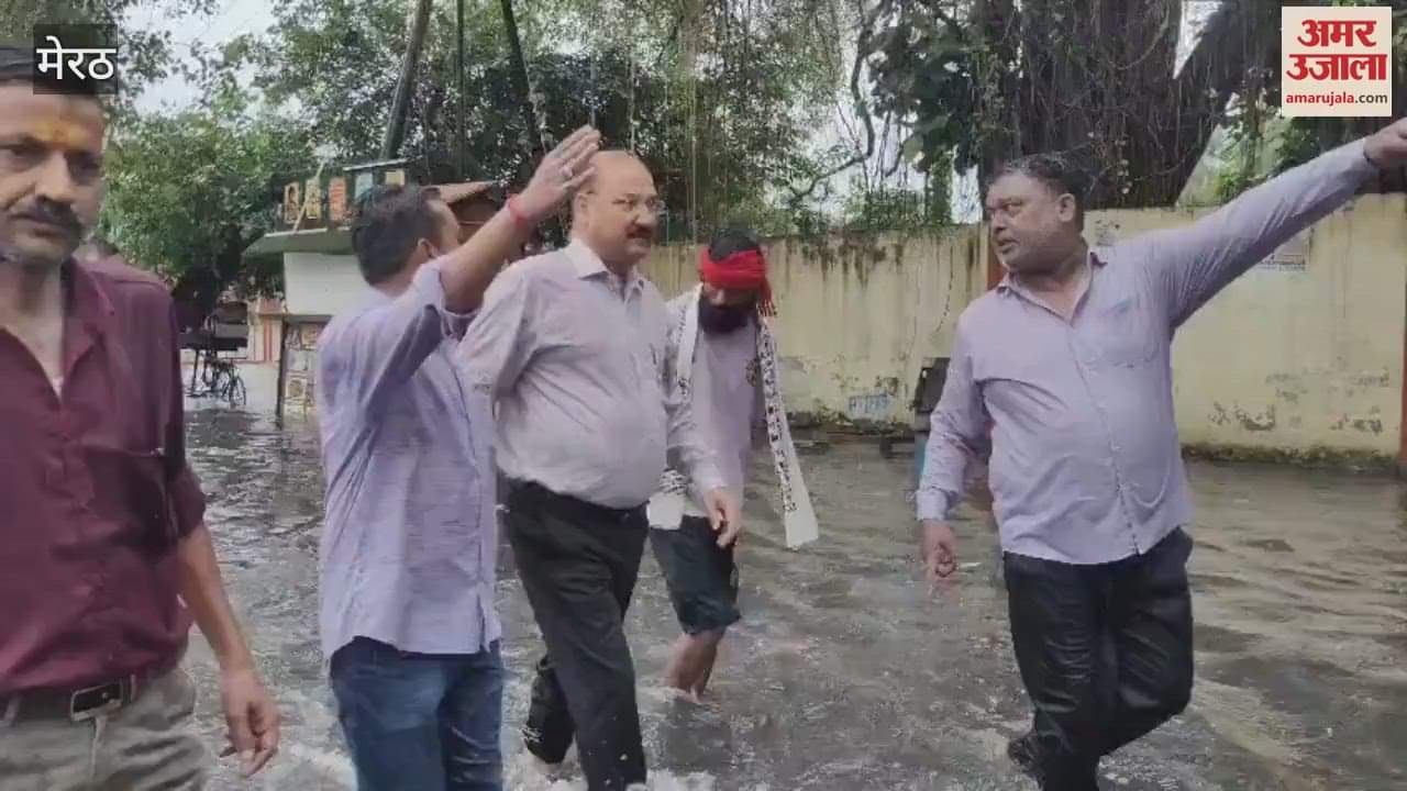 Meerut DM inspects waterlogged city on foot after heavy rain, walks in 2-feet water
