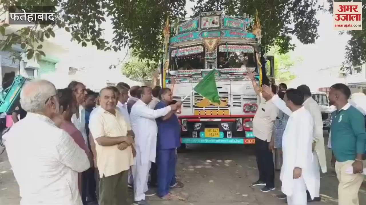 Food material left from Jakhal for setting up langar at Shri Naina Devi in Jakhal, Fatehabad