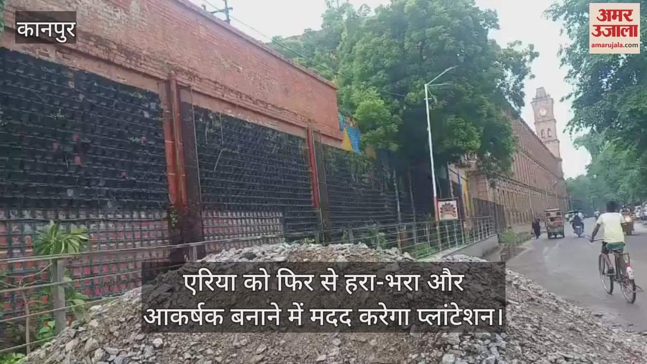 कानपुर के लाल इमली में वॉल प्लांटेशन का काम शुरू, एरिया बनेगा हरा-भरा और आकर्षक