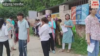 Security arrangements are strong at the examination centre in Narnaul