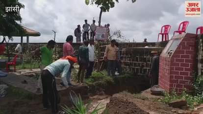A part of Baruasagar waterfall collapsed