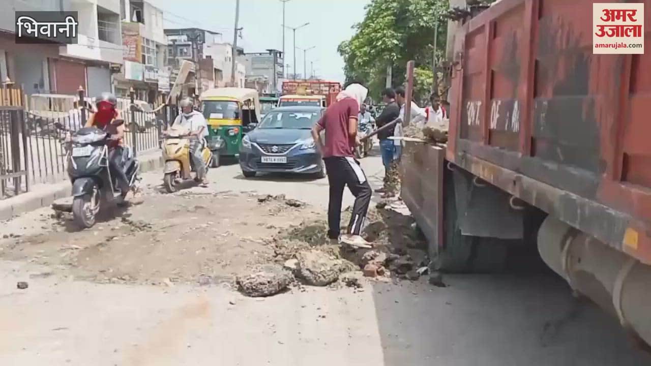 After rain in Bhiwani, PWD is dumping debris in deep pits