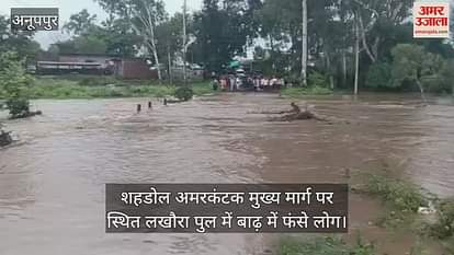 Anuppur: Shahdol-Amarkantak road closed for several hours due to heavy rains water flowing 2 feet above bridge