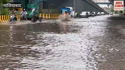 Waterlogging after rain near Sahibabad Rapid Station drivers faced problems