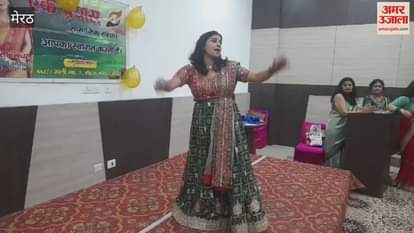 Meerut: Womens club Sakhiyon Ka Sangam organized Hariyali Teej festival and Teej Dhamaal