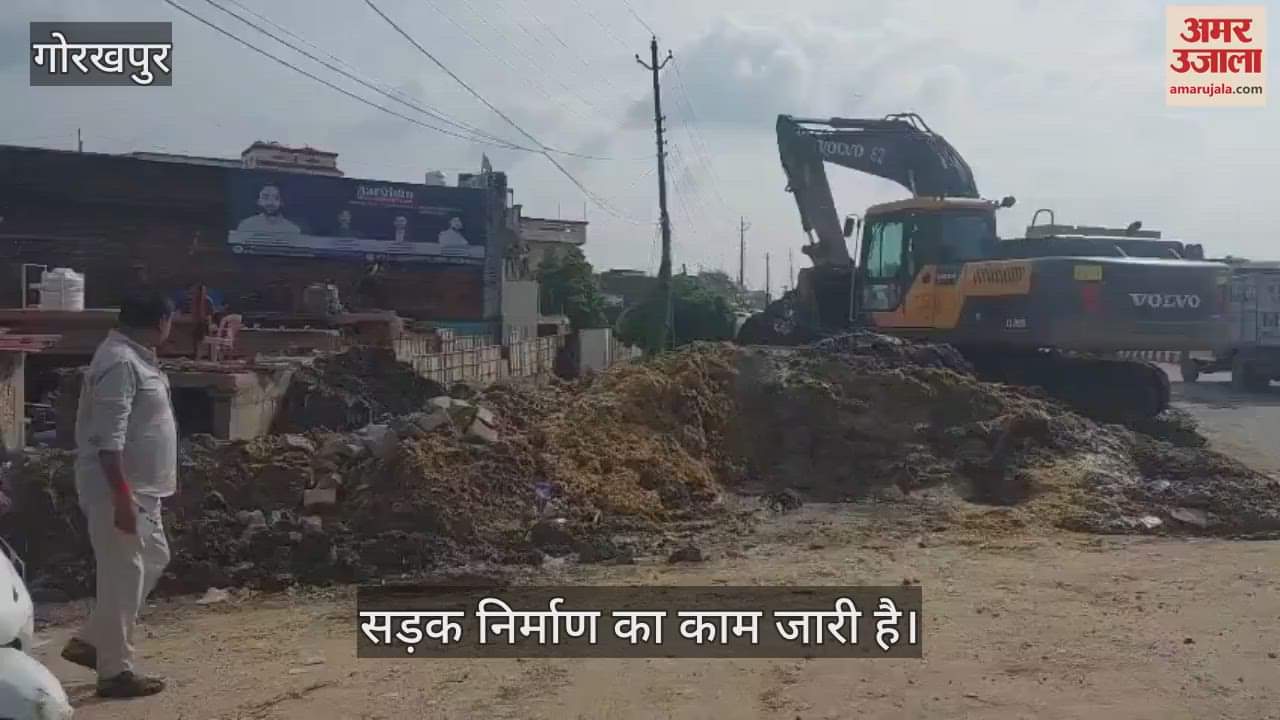 Drain construction work continues on Padleganj six lane highway