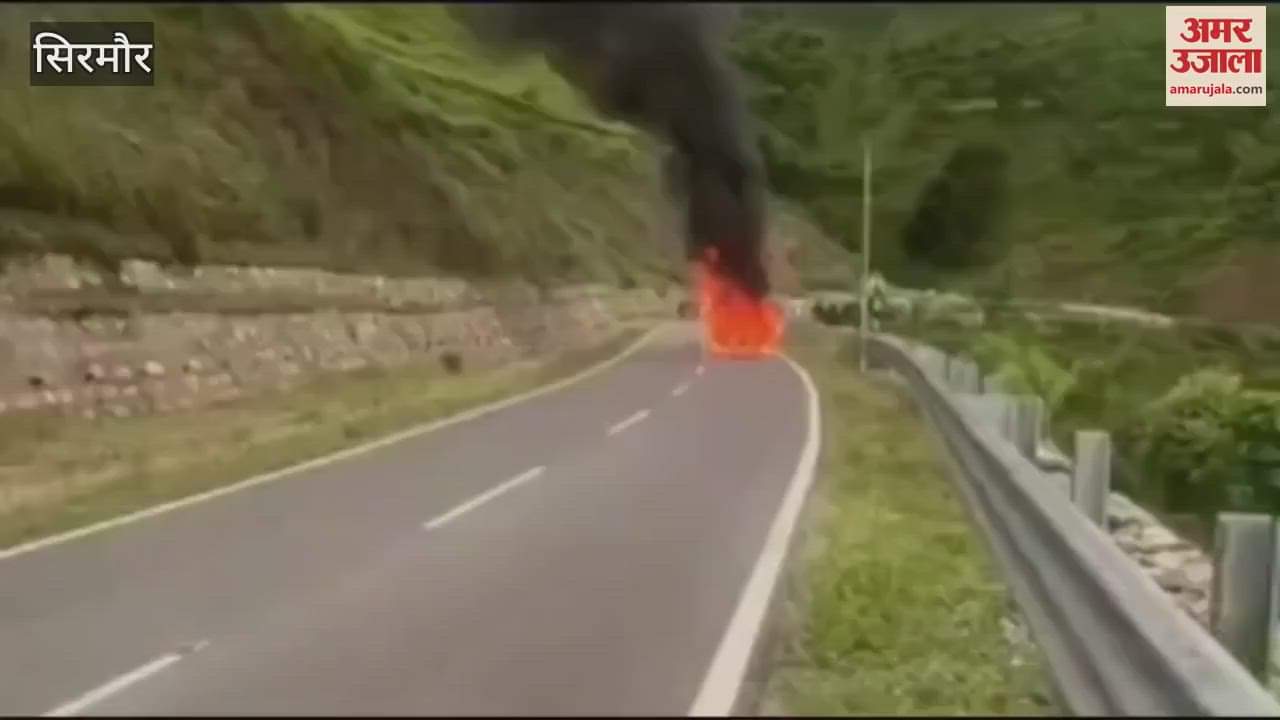 Sirmour XUV car burnt to ashes on NH 707