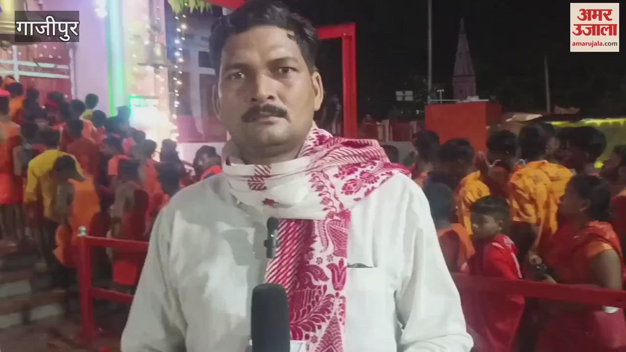 crowd of devotees gathered at Mahahar Dham Shiva temple