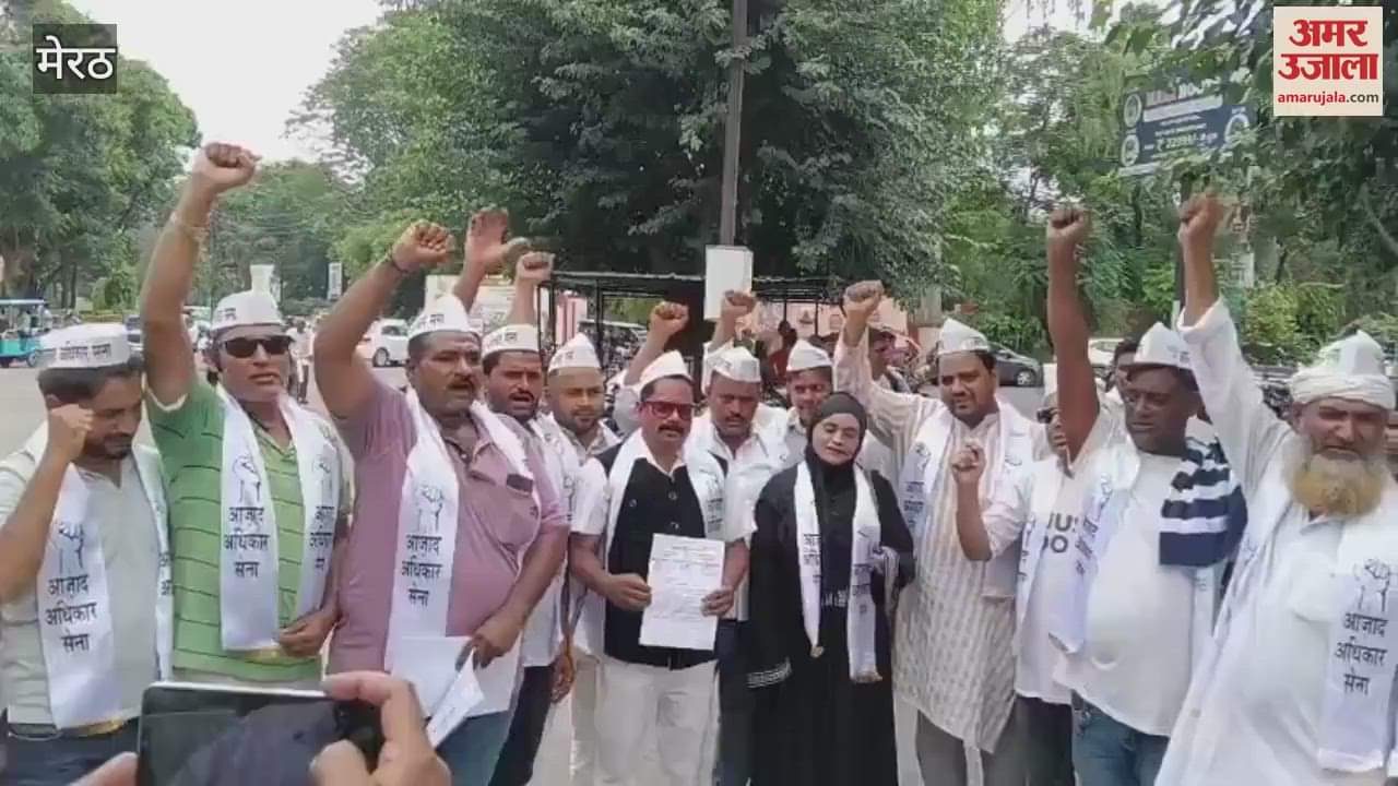 Meerut: Azad Adhikar Sena protested against the electricity department, submitted a memorandum at the Collectorate