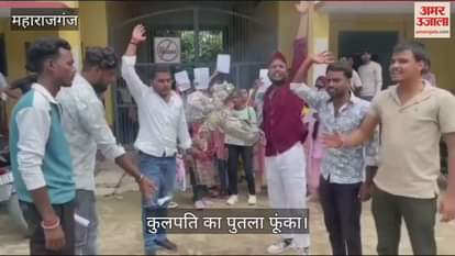 Student leaders burnt the effigy of the Vice Chancellor