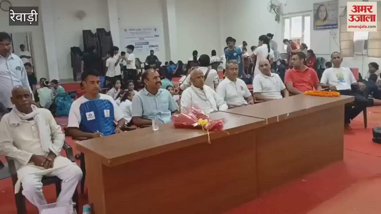 Participants performed various yogasanas in the district level yoga sports championship in Rewari
