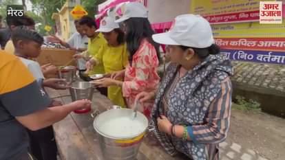 Meerut: Abhilasha Foundation and Naga Baba Trust organized a feast