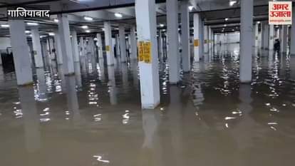 Basement of Prateek Grand Society became pond again and water filled in Gandhi Nagar too