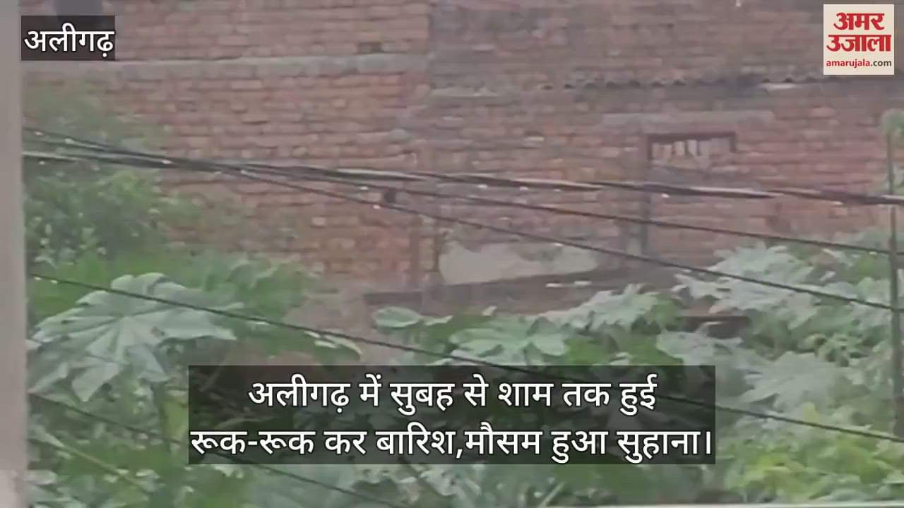 अलीगढ़ में सुबह से शाम तक हुई रूक-रूक कर बारिश,मौसम हुआ सुहाना