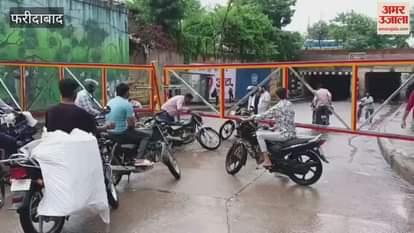 gate of faridabad old railway underpass closed
