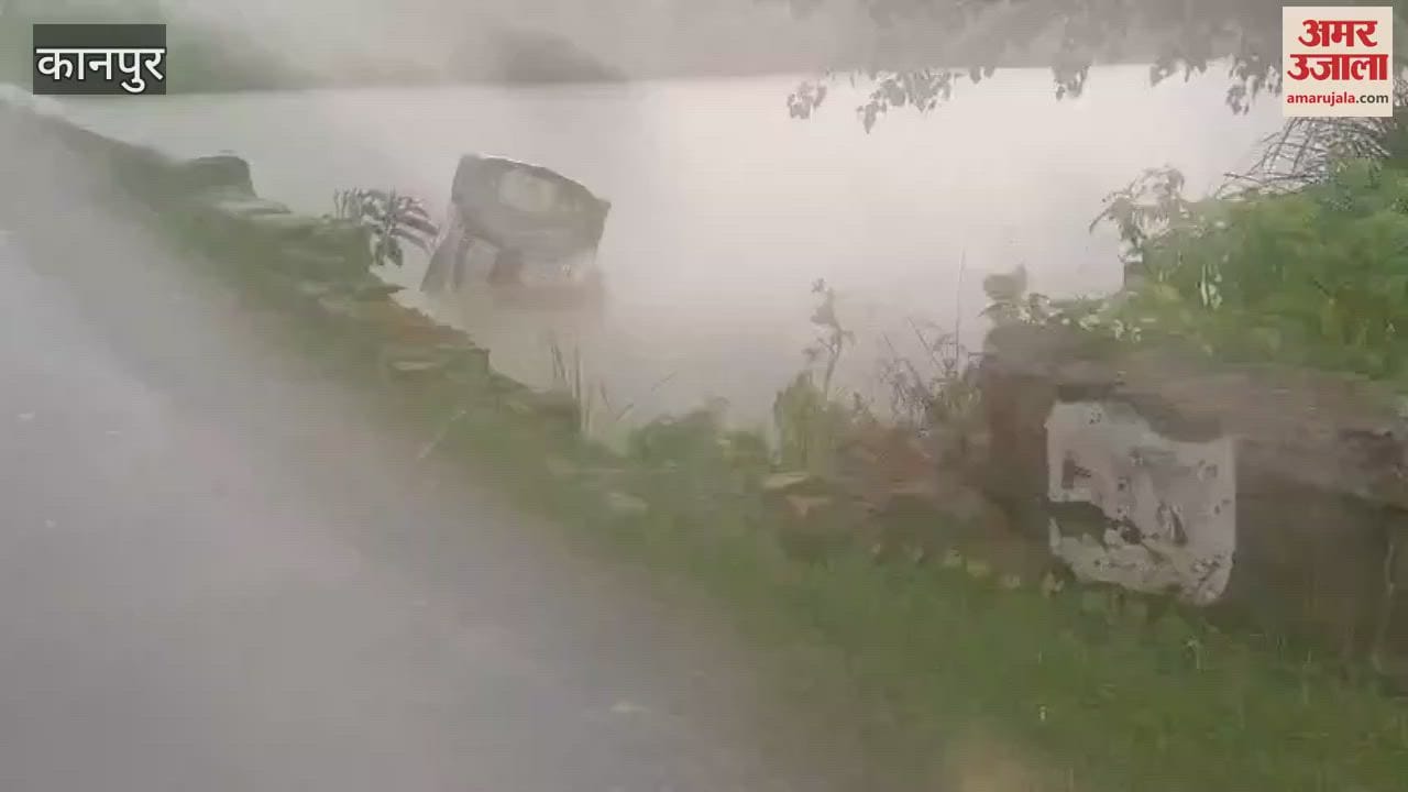 Uncontrolled car broke the railing and fell into the canal