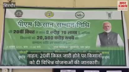 Information about various schemes given to farmers on release of 20th installment