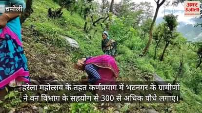 Plantation in Karnaprayag: Villagers of Bhatnagar planted 300 saplings with the help of the forest department