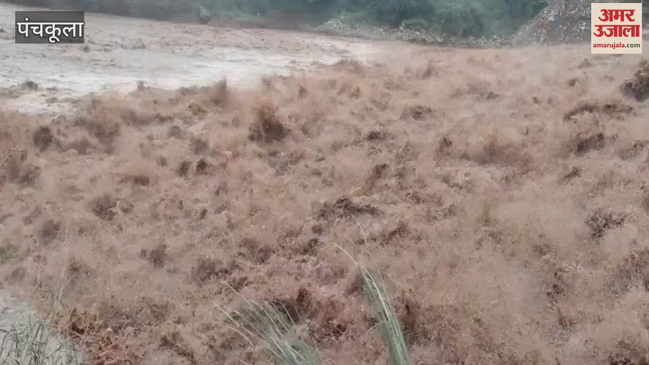 Ghaggar river in spate in Panchkula