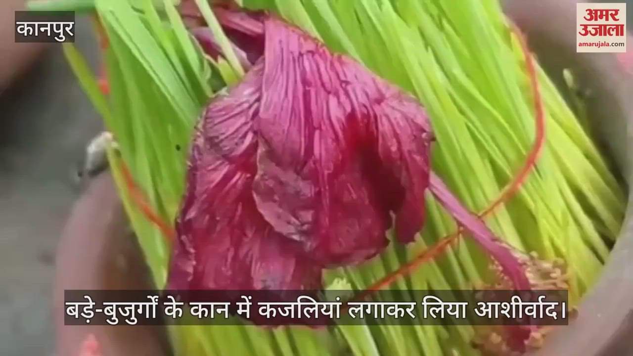 कानपुर के भीतरगांव में पारंपरिक कजलियां पर्व धूमधाम से मनाया गया