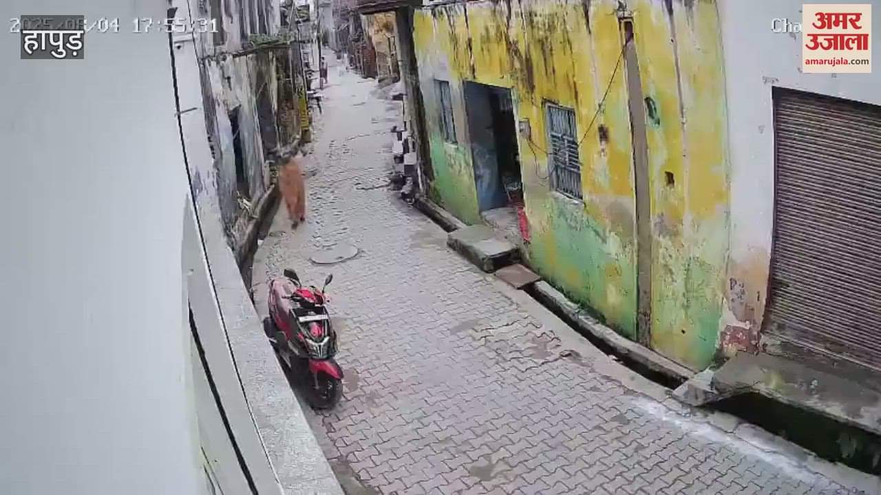The wall of a closed dilapidated school collapsed in Hapur, people narrowly escaped