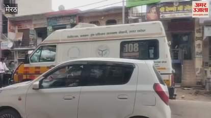 Meerut: Ambulance stuck in jam