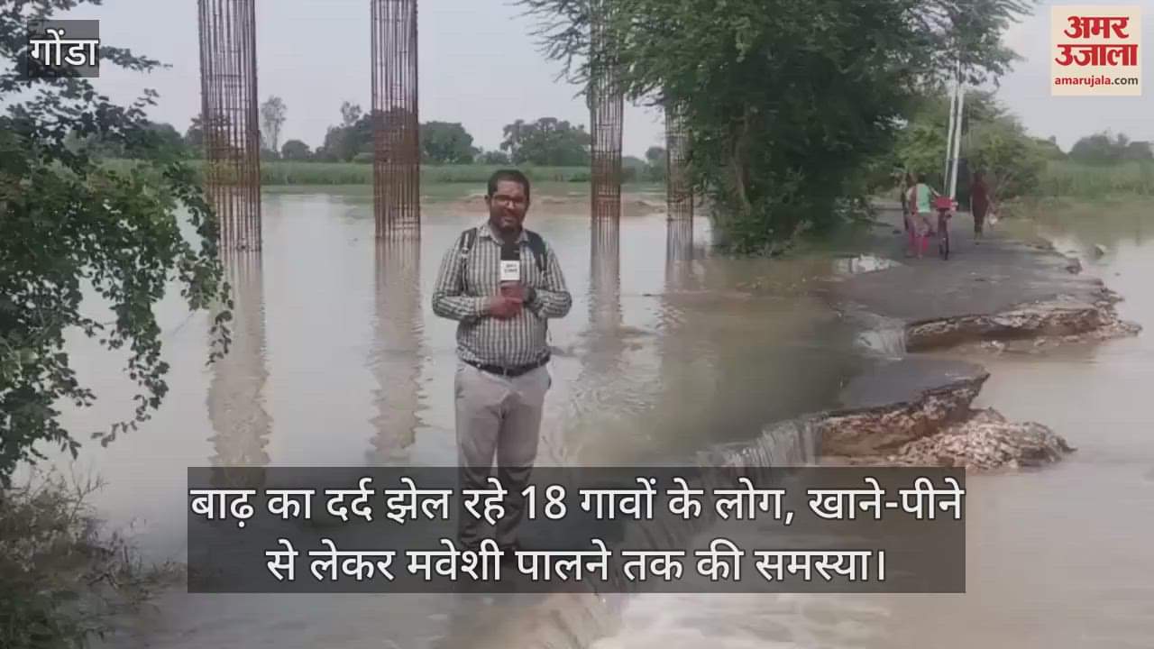 गोंडा में बाढ़ का दर्द झेल रहे 18 गांवों के लोग, खाने-पीने से लेकर मवेशी पालने तक की समस्या