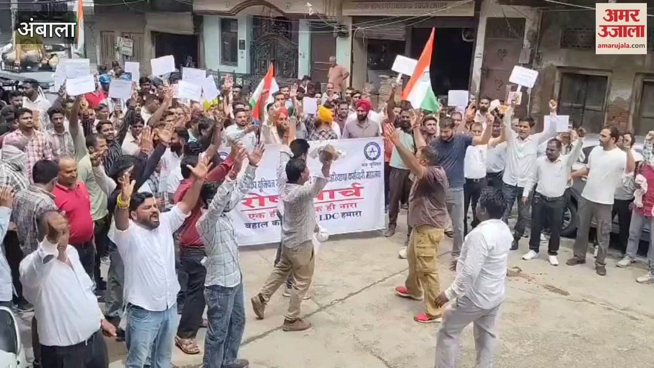 Electricity employees took out a protest march in Ambala regarding the reinstatement of the clerk, submitted a memorandum in the name of the power minister