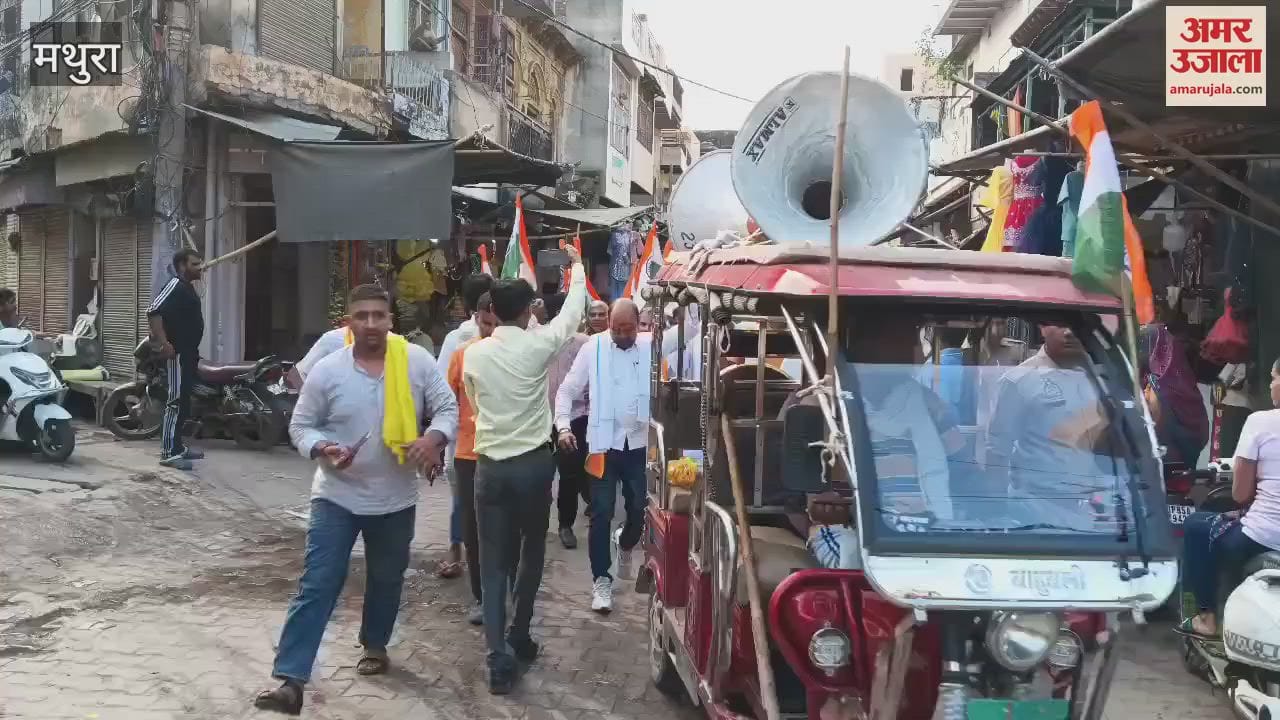 BJP workers took out a tricolor march