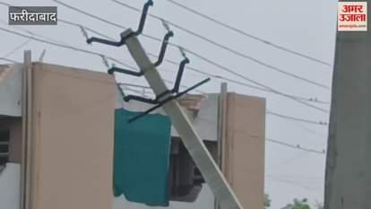 Electricity poles hanging in air near Sector 81 Faridabad