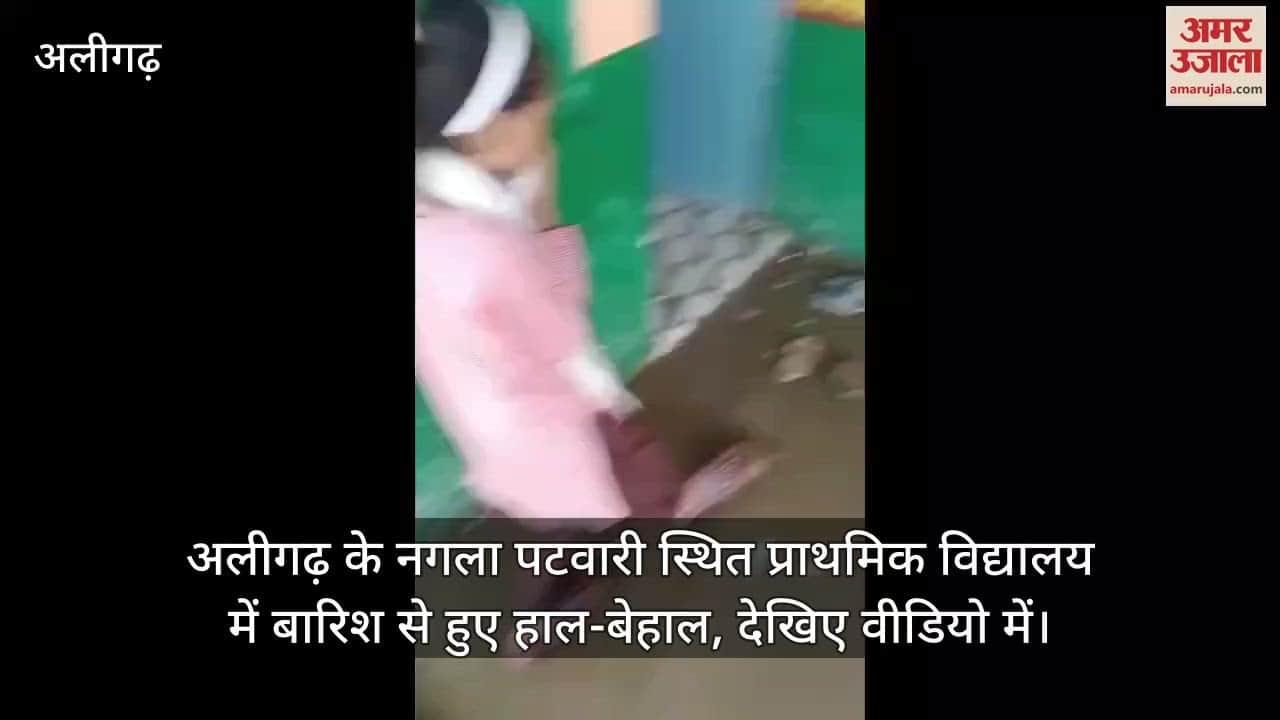 अलीगढ़ के नगला पटवारी स्थित प्राथमिक विद्यालय में बारिश से हुए हाल-बेहाल, देखिए वीडियो में