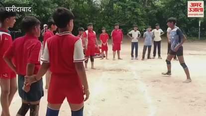 Block level under 14 boys competition going on in sports complex