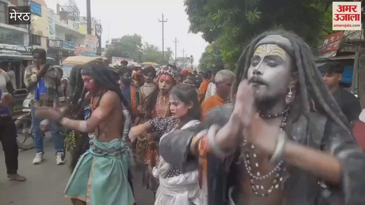 Meerut: Procession of sticks taken out from Bhaisali Ground, artists gave performances