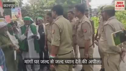 कानपुर में भारतीय किसान यूनियन ने निकाला ट्रैक्टर मार्च, समस्याओं को लेकर सौंपा ज्ञापन