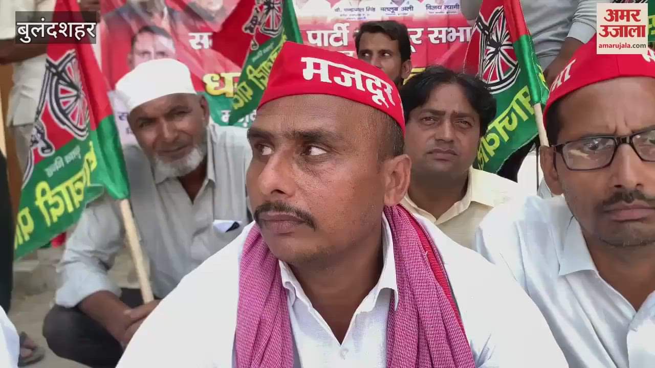 Samajwadi Party workers protest in Bulandshahr over alleged vote theft case