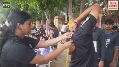 Meerut: Fitness test of sports candidates was conducted on the playground of CCSU, a race was also organised