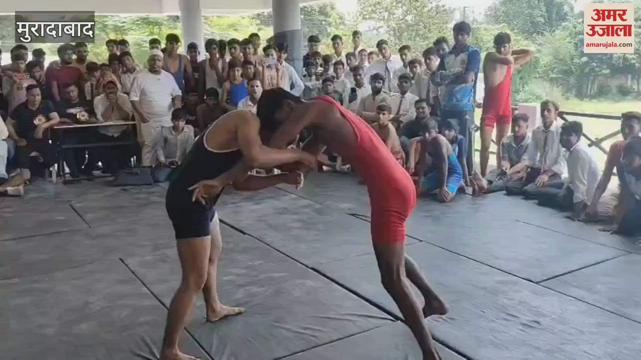 District level school wrestling competition in Habit Muslim College, wrestlers showed their strength