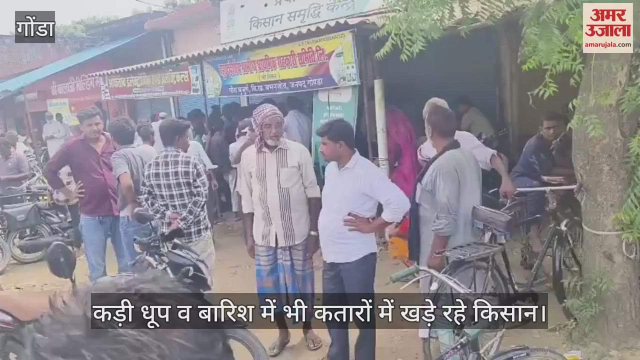 VIDEO: खाद की किल्लत कम होने का नहीं ले रही नाम, कड़ी धूप व बारिश में भी कतारों में खड़े रहे किसान