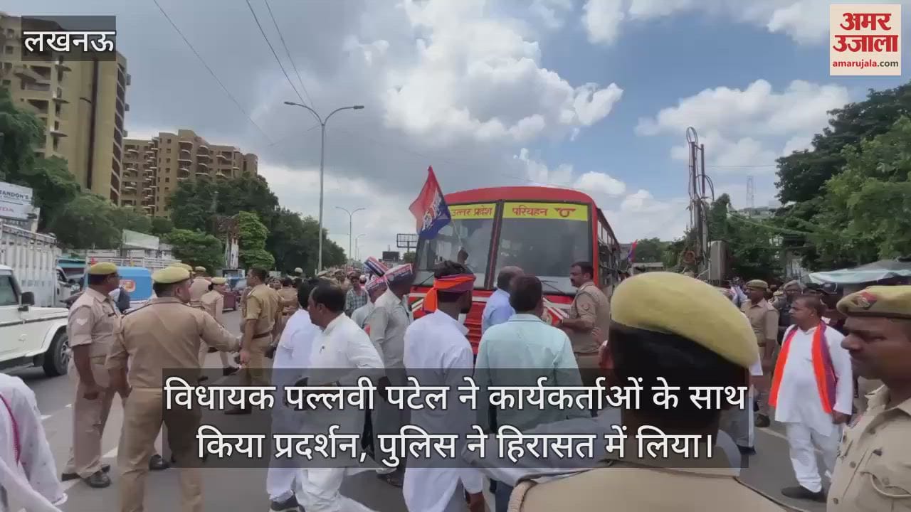 लखनऊ में विधायक पल्लवी पटेल ने कार्यकर्ताओं के साथ किया प्रदर्शन, पुलिस ने हिरासत में लिया