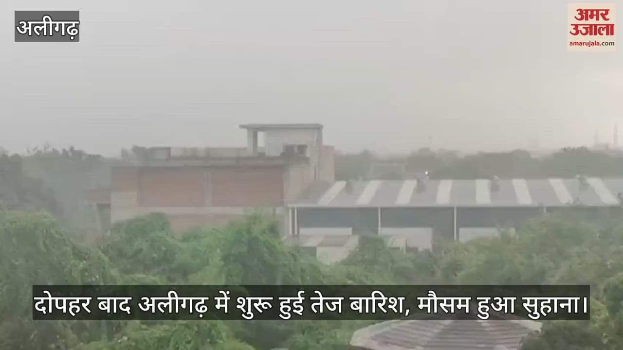 दोपहर बाद अलीगढ़ में शुरू हुई तेज बारिश, मौसम हुआ सुहाना