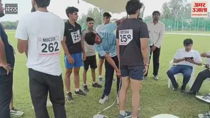Meerut: Trials for admission process in Sports University are going on at CCSU ground, players showed their strength