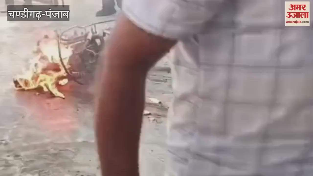 Electric scooter caught fire while charging in Moga