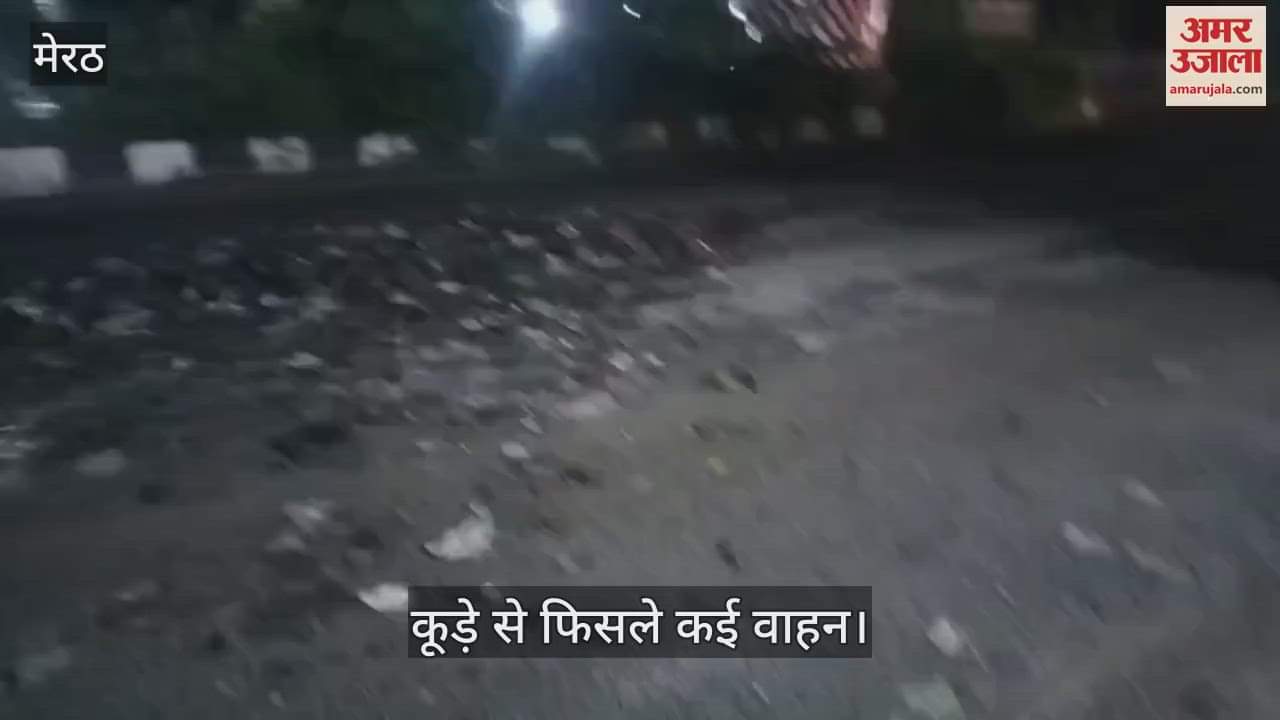 Garbage fell from a truck on Delhi Road and spread on the road, many vehicles skidded
