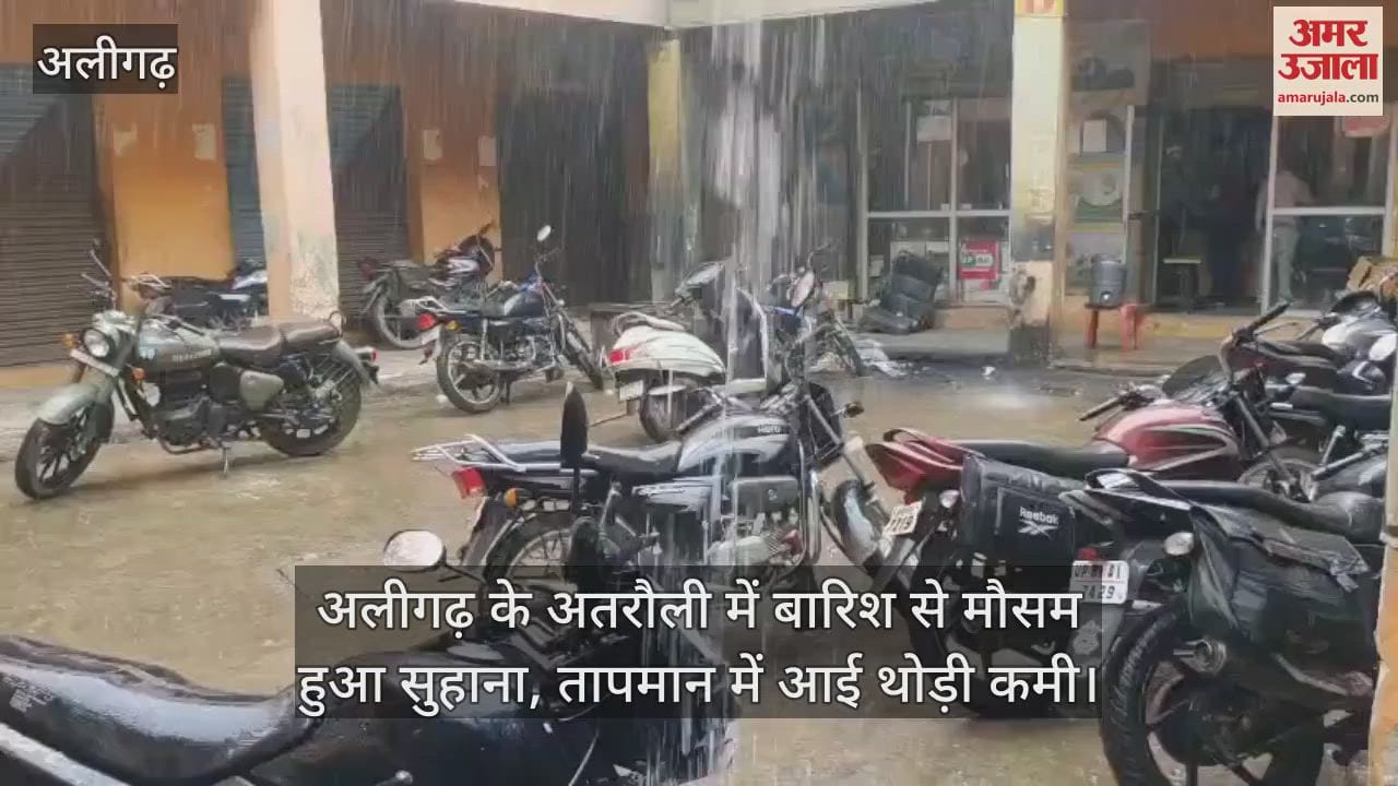 अलीगढ़ के अतरौली में बारिश से मौसम हुआ सुहाना, तापमान में आई थोड़ी कमी