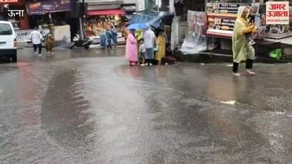 Una Devotees troubled by heavy rain in Chintapurni roads in bad condition