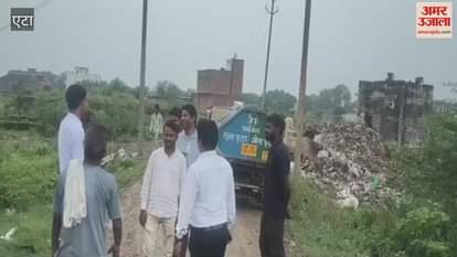 heap of garbage on road