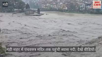 Beas river reached Panchavaktra temple in Mandi city, watch video