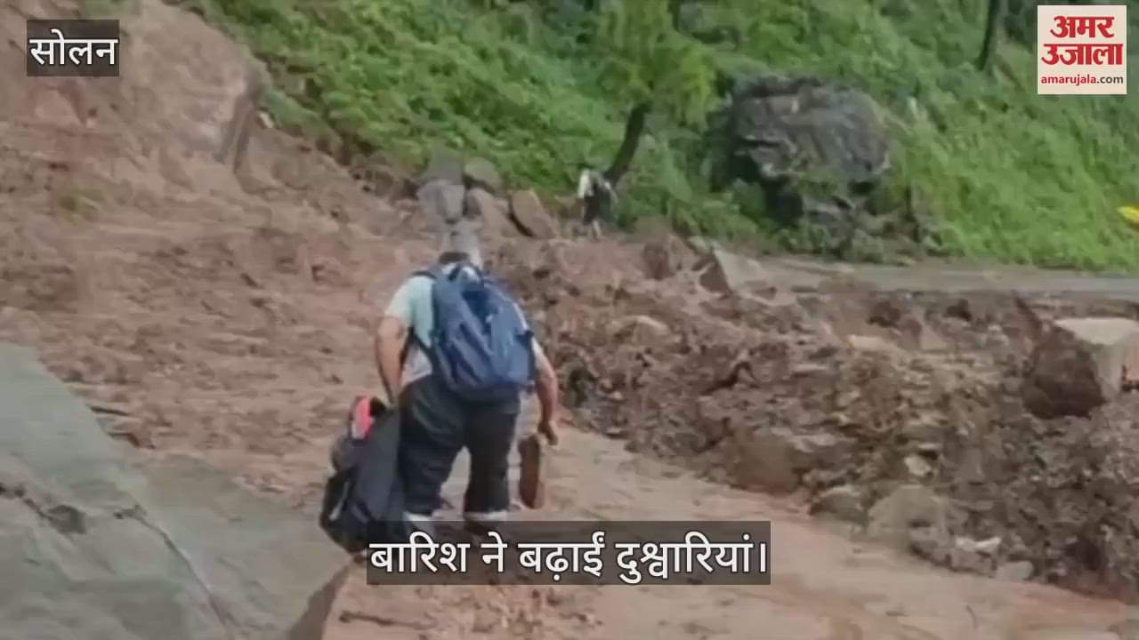 Rain increased difficulties, teachers reached school by crossing swampy road in Nalagarh