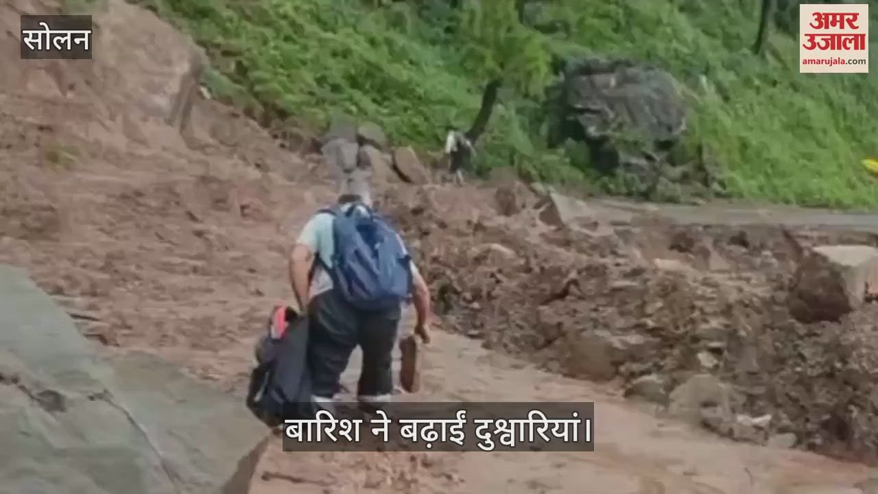 Rain increased difficulties, teachers reached school by crossing swampy road in Nalagarh